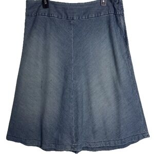 Sundance Chambray Denim Midi Skirt A-Line Womens 12 Blue Boho Country